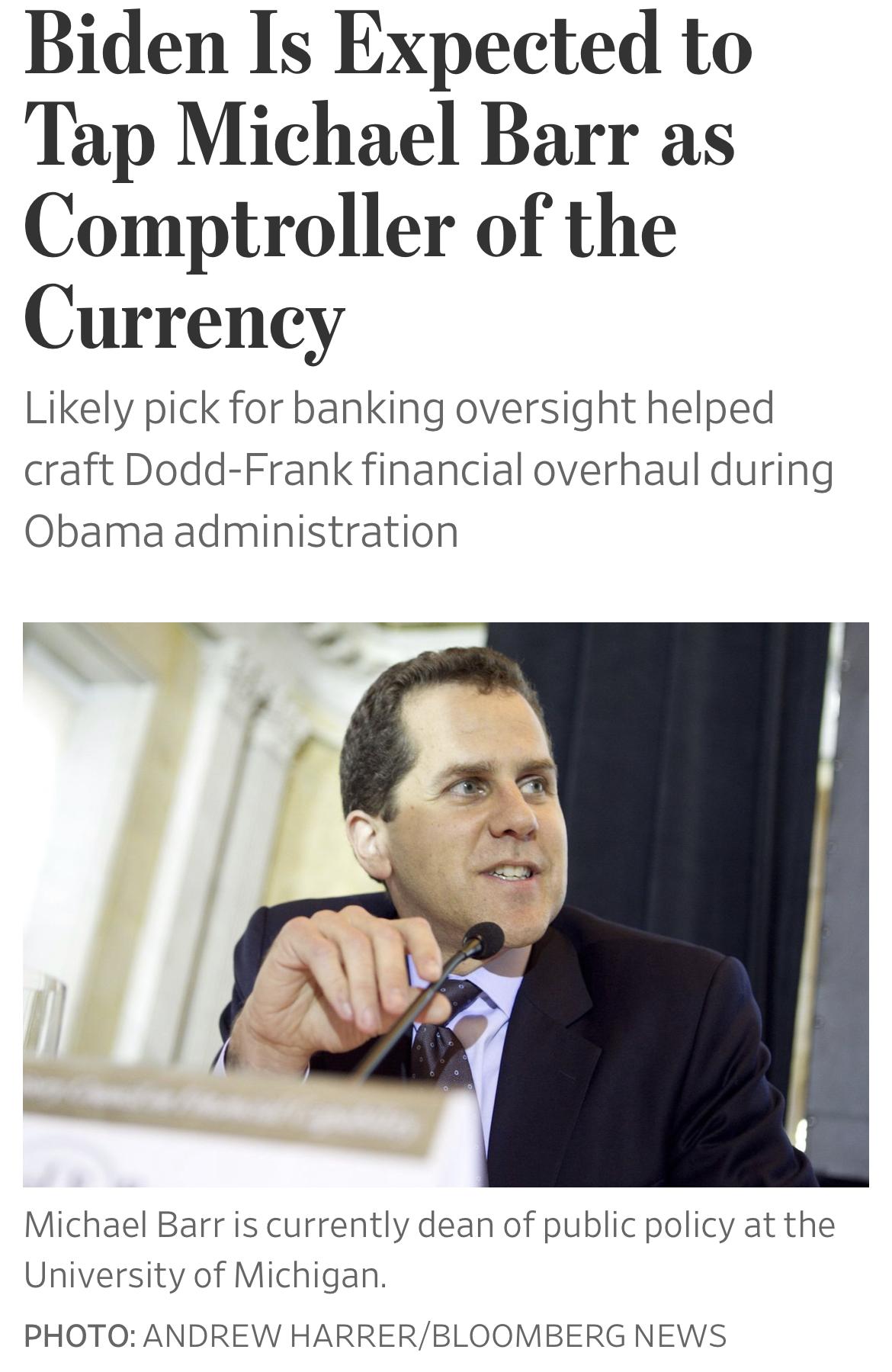 前Ripple董事会成员或将被任命为美国OCC署长