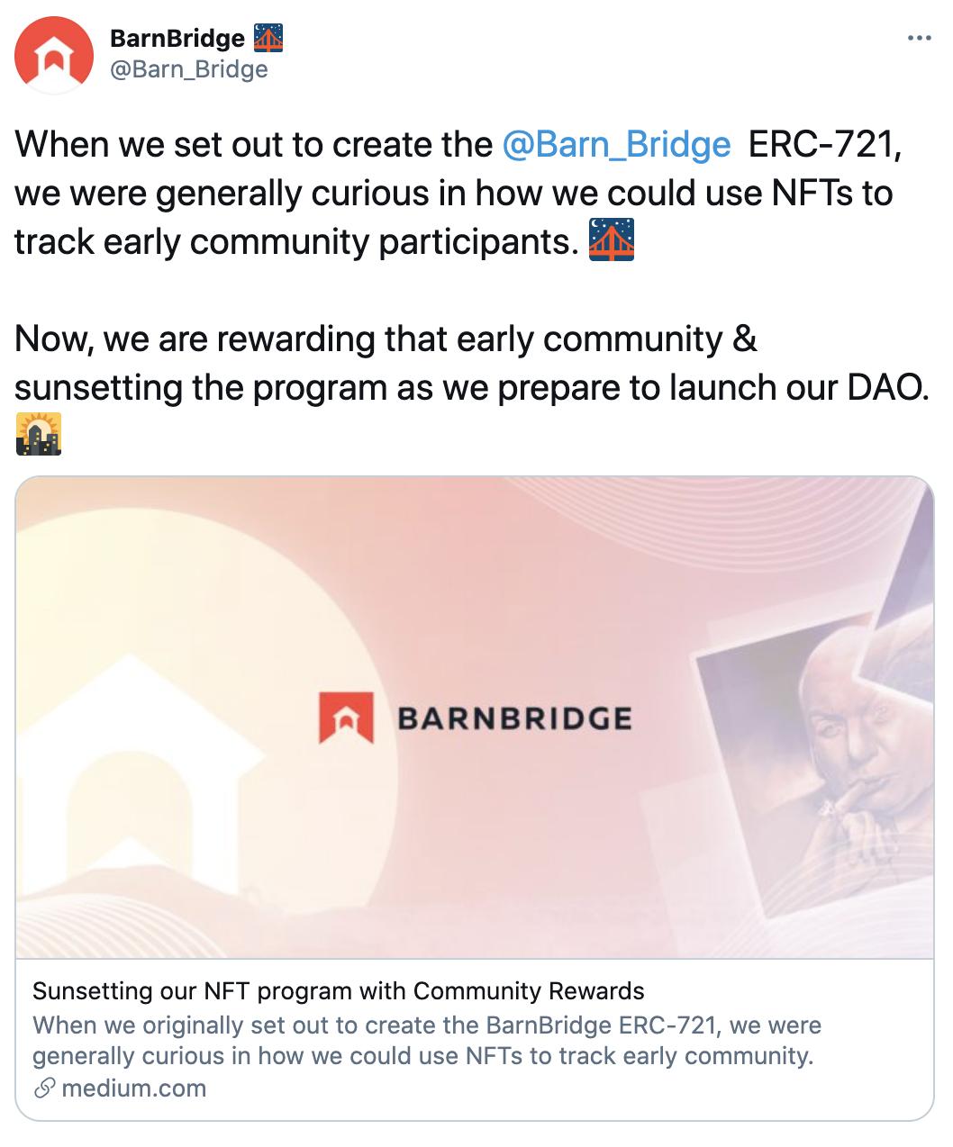 BarnBridge将对早期用户空投1.2万枚BOND