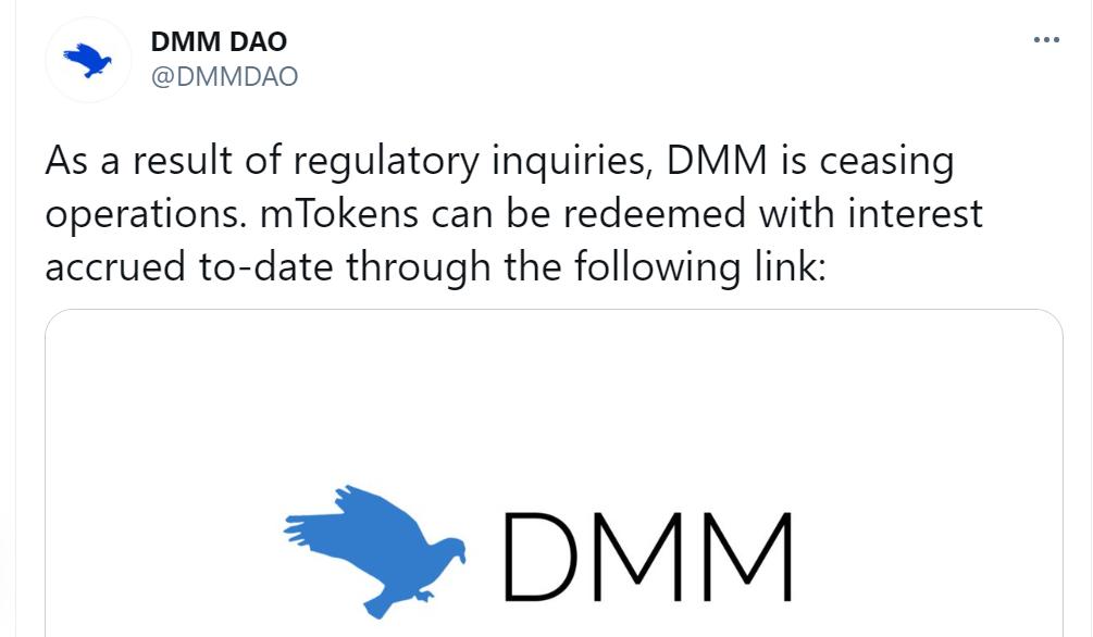 DMM宣布停止运营，计划成立基金赎回DMG代币