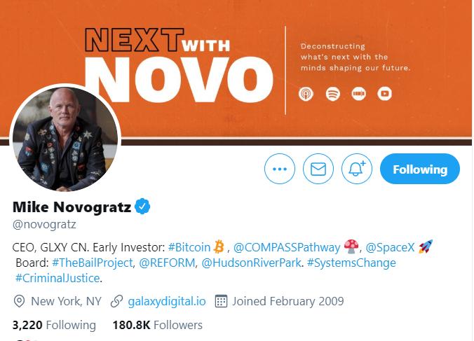 亿万富翁Mike Novogratz：狗狗币闹剧将会收场