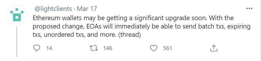 以太坊钱包将进行升级，允许EOA地址发送批量交易