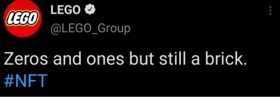 乐高发布NFT相关推文后立即删除，或考虑进军NFT领域