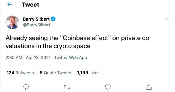 灰度创始人：在加密领域看到私营公司估值的Coinbase效应