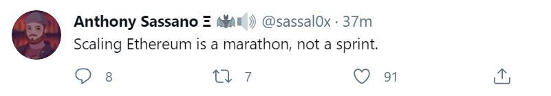 EthHub创始人：以太坊扩容是一场马拉松，而不是短跑