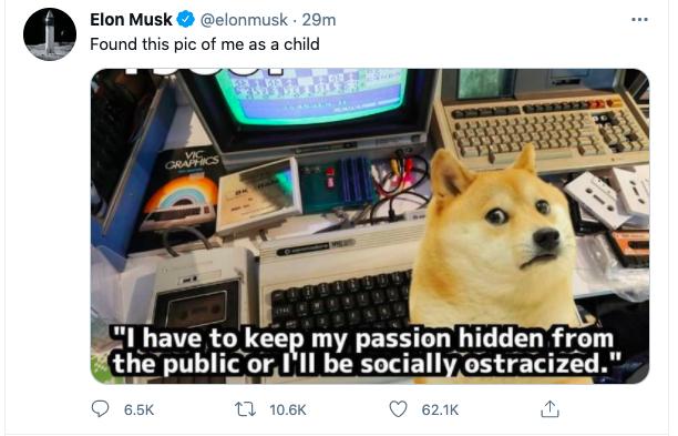 马斯克再次发布跟狗狗币相关推文，狗狗币拉升突破0.39美元