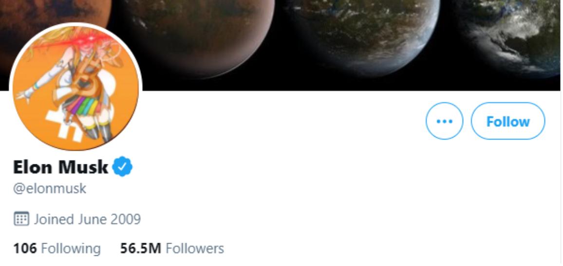 马斯克已将推特头像换成比特币和激光眼图片