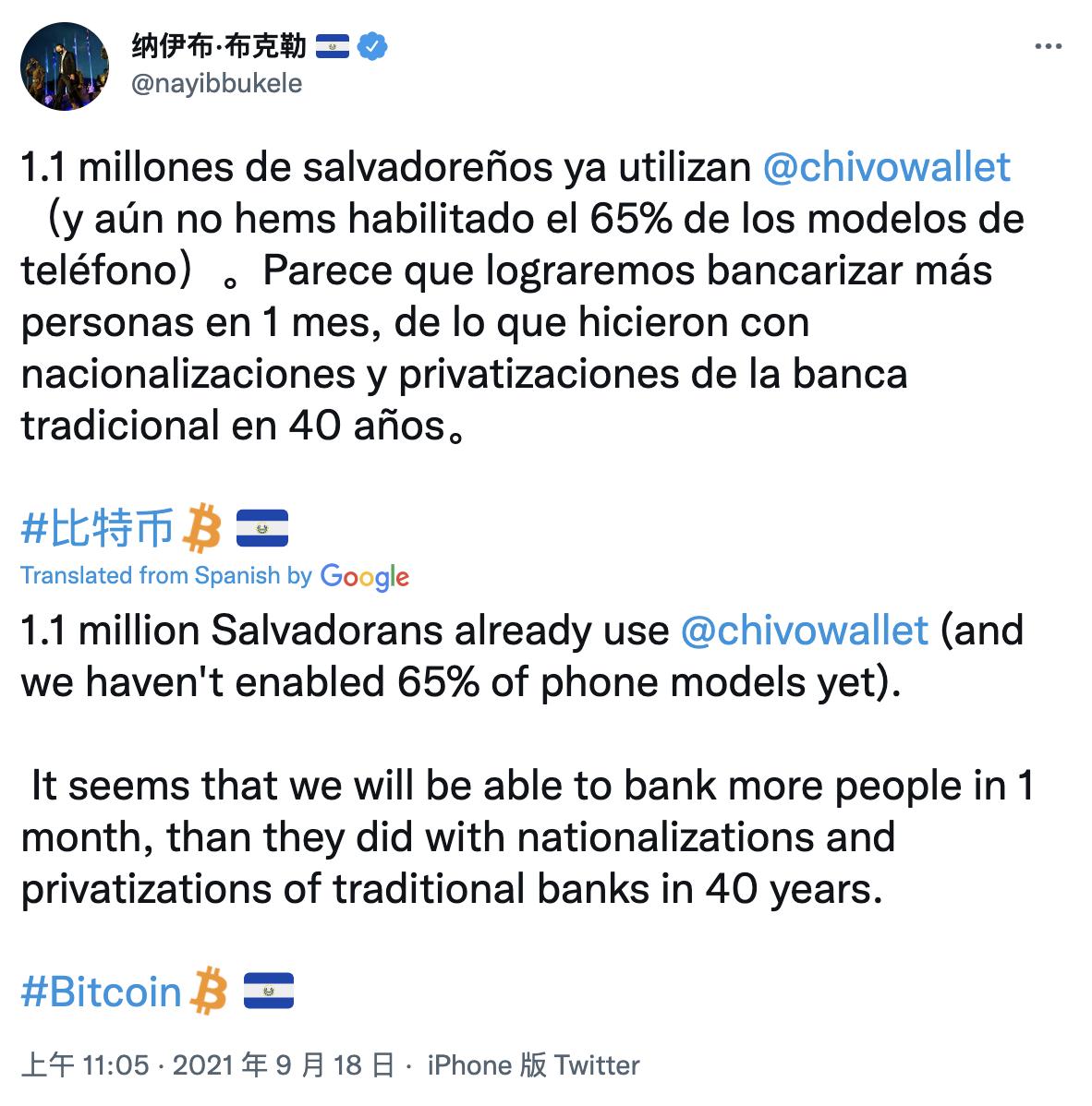 萨尔瓦多比特币钱包用户数量突破110万