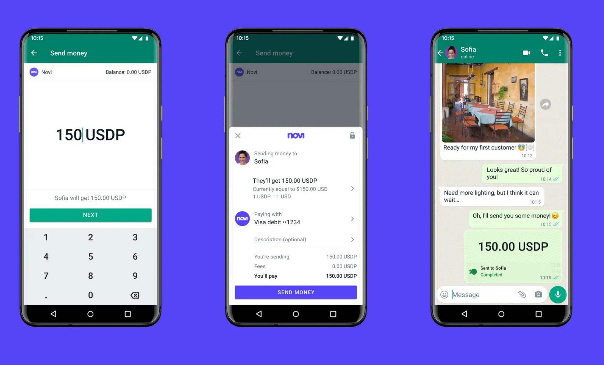WhatsApp已支持部分美国用户使用Novi进行稳定币USDP转账