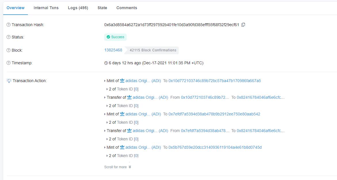 一地址通过adidas NFT智能合约漏洞绕过限购抢到330个NFT，获利约60万美元