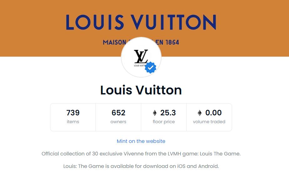 OpenSea 出现虚假“蓝标”Louis Vuitton NFT欺诈项目