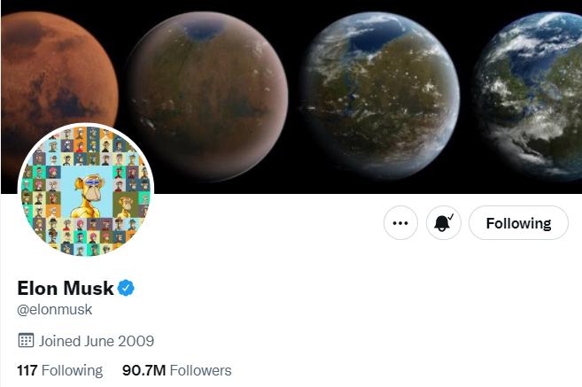 马斯克将推特头像更换为Bored Ape Yacht Club相关图片