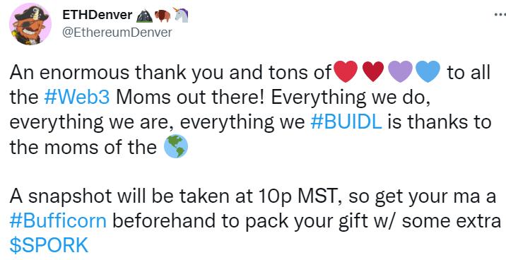 ETHDenver宣布对Bufficorn系列NFT进行快照