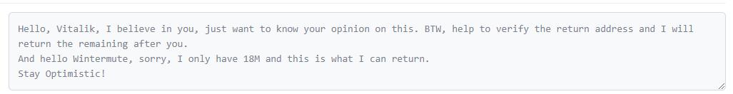 Optimism 黑客通过链上消息表示将归还 1800 万枚 OP