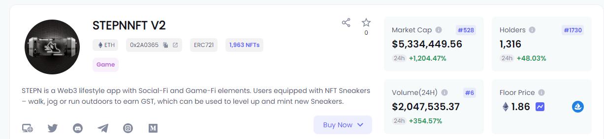 STEPN APE Realm 将于今日 18 时正式上线，APE 鞋盒 24 小时成交额超 204 万美元