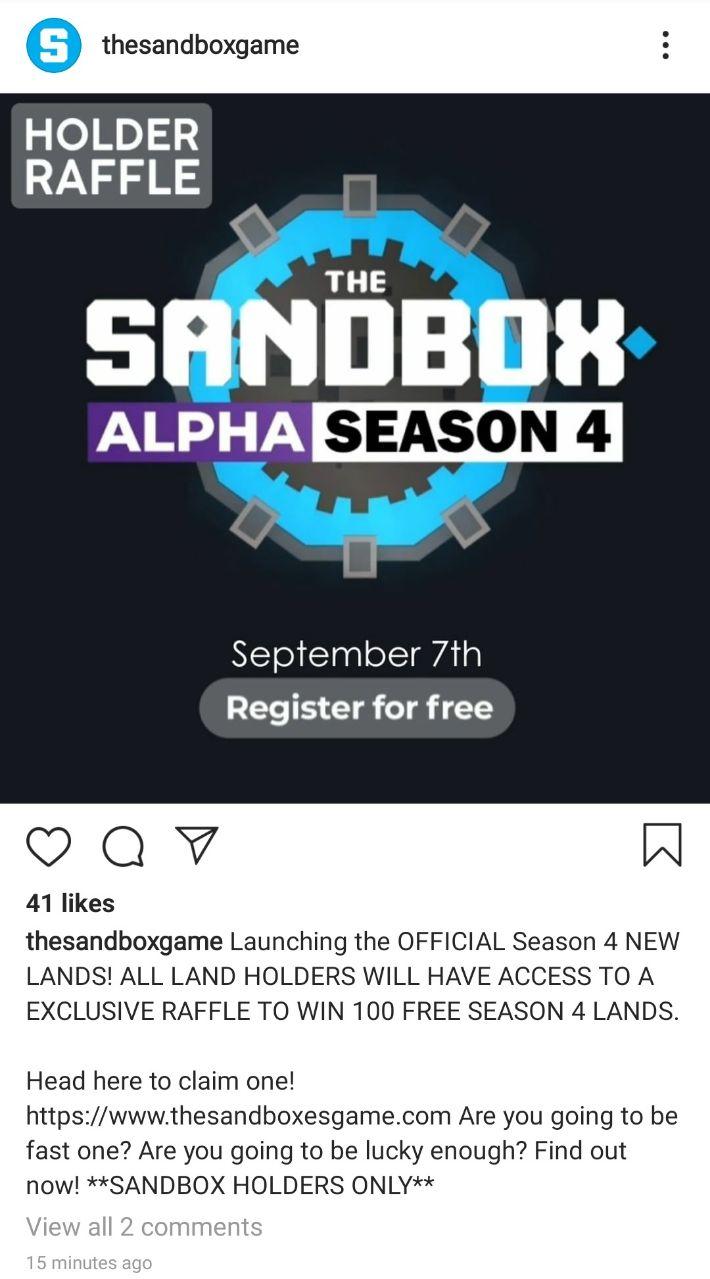 派盾：The Sandbox の公式 Instagram がハッキングされました。ユーザーはリンクをクリックしないでください。