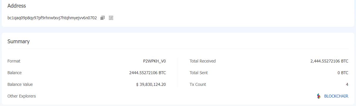 数据：FTX 黑客通过 renBTC 桥接的比特币地址拥有约 2444 枚比特币