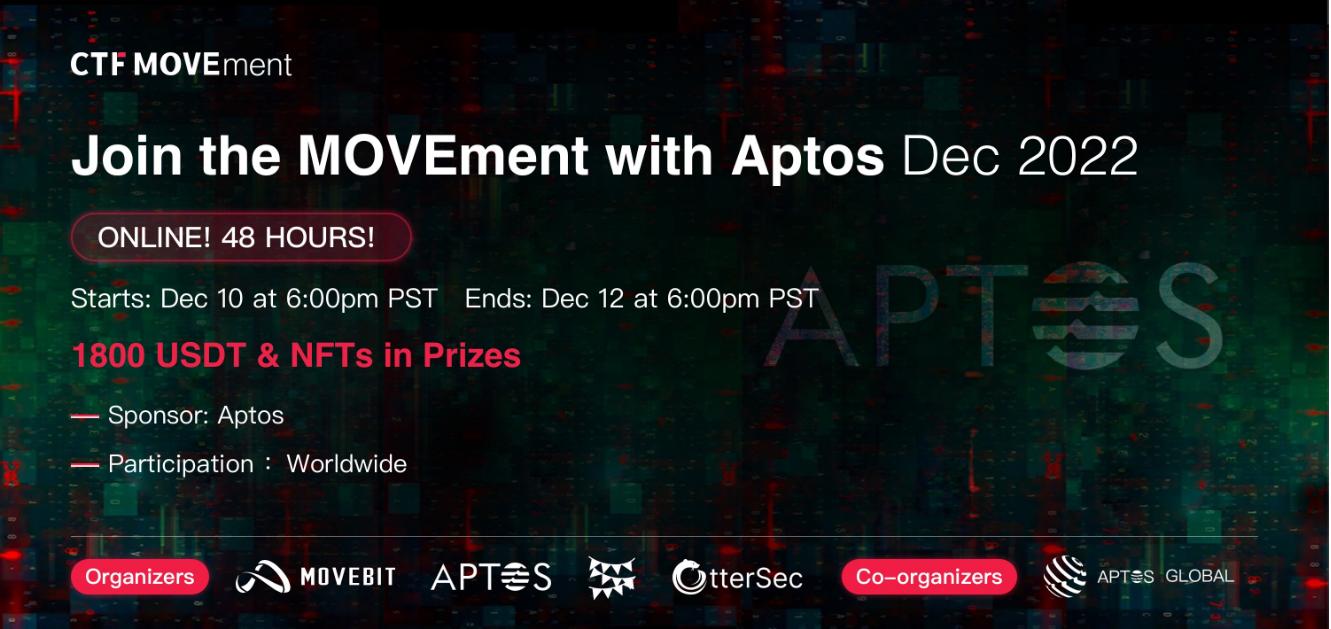 ​MoveBit 與 Aptos 共同推出 CTF MOVEment 安全競賽