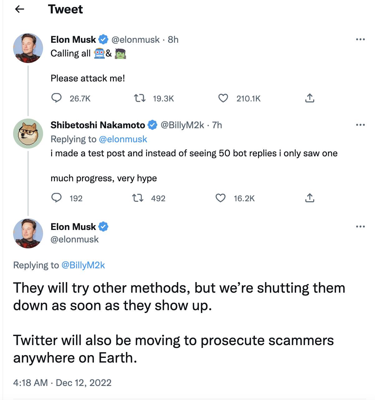 马斯克回复推特上加密诈骗得到控制：已采取多种措施整治