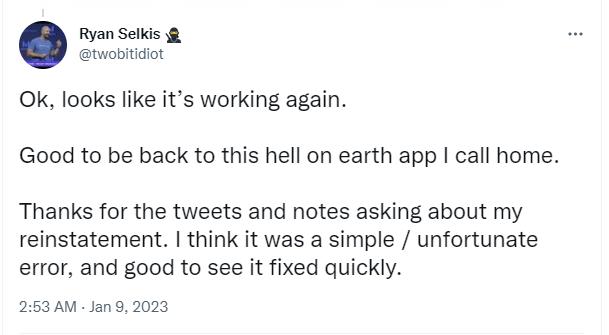 Messari 创始人推特账户在被错误封停后恢复