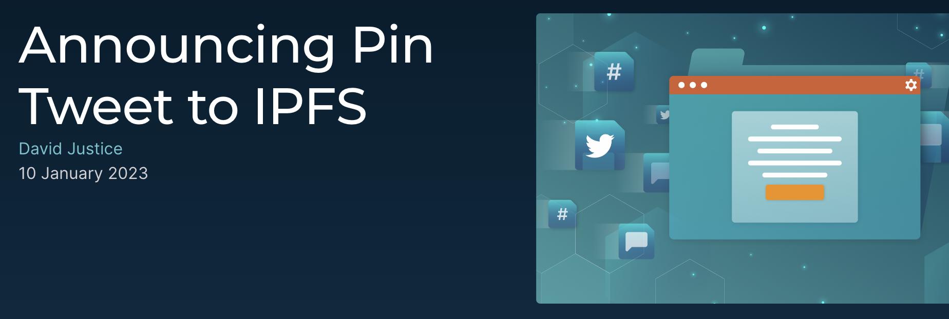 IPFSはツイートを保存できるブラウザプラグインをリリースしました。