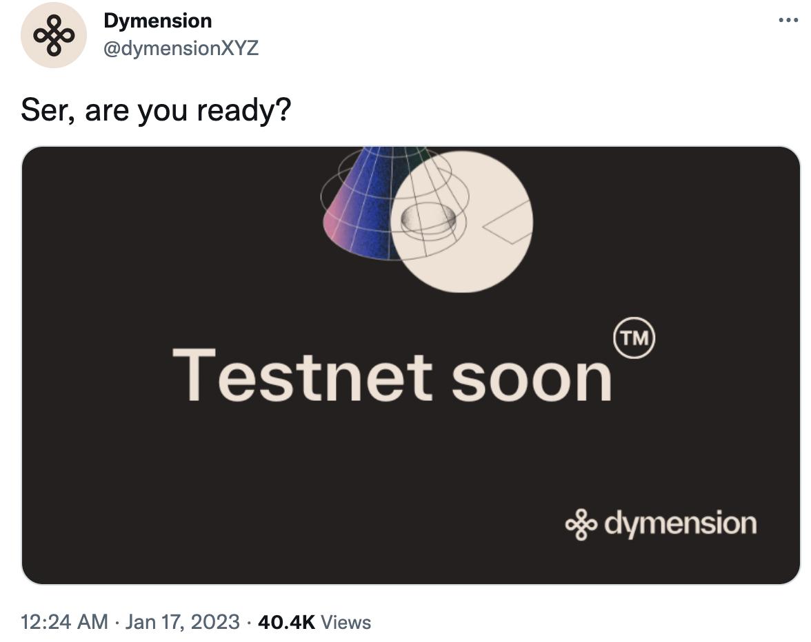 Cosmosエコシステムのモジュラー決済レイヤーDymensionがテストネットを間もなく立ち上げます。