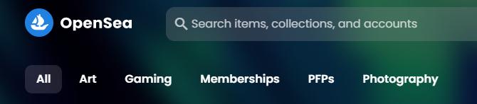 OpenSea 공식 웹사이트가 NFT 카테고리 옵션을 재배포하였으며, "Gaming" 카테고리가 추가되었습니다