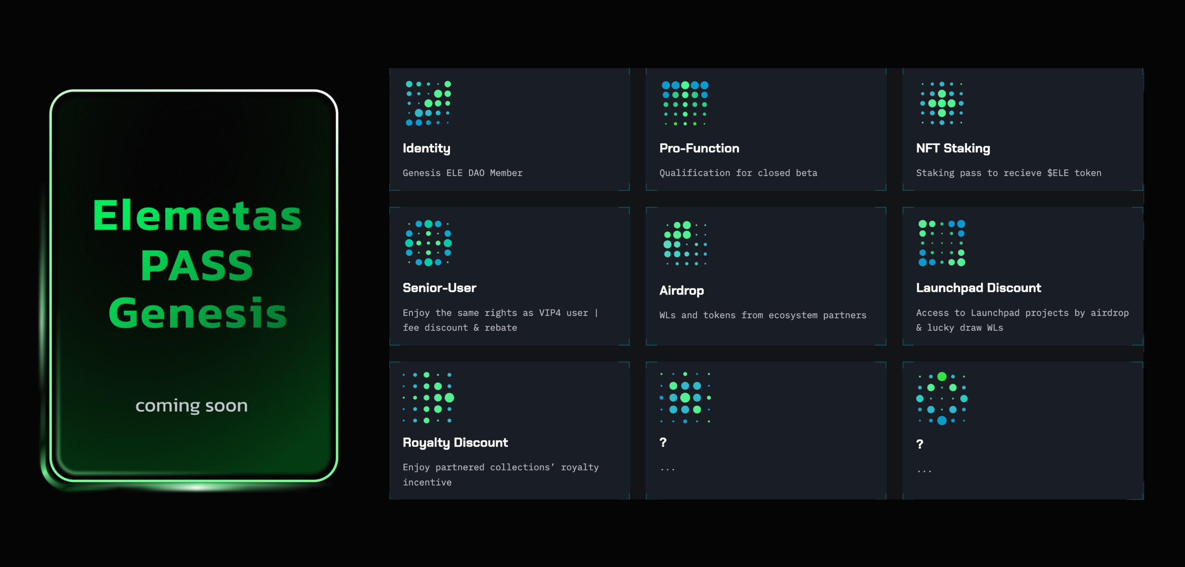 NFT 집합 시장 Element가 Elemetas Pass NFT를 출시했습니다. 보유자는 에어드롭, 거버넌스 등 7가지 권리를 얻습니다