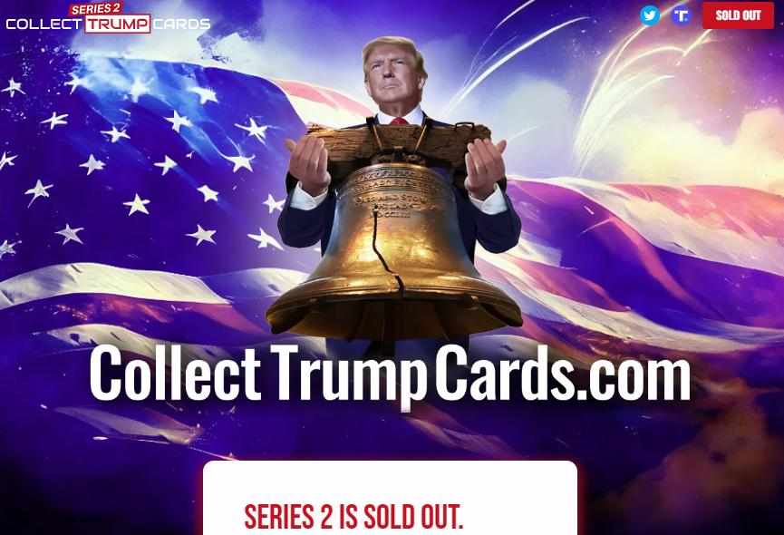 트럼프가 새롭게 출시한 Trump Cards NFT 신제품이 매진되었으며, 바닥가는 0.052ETH입니다