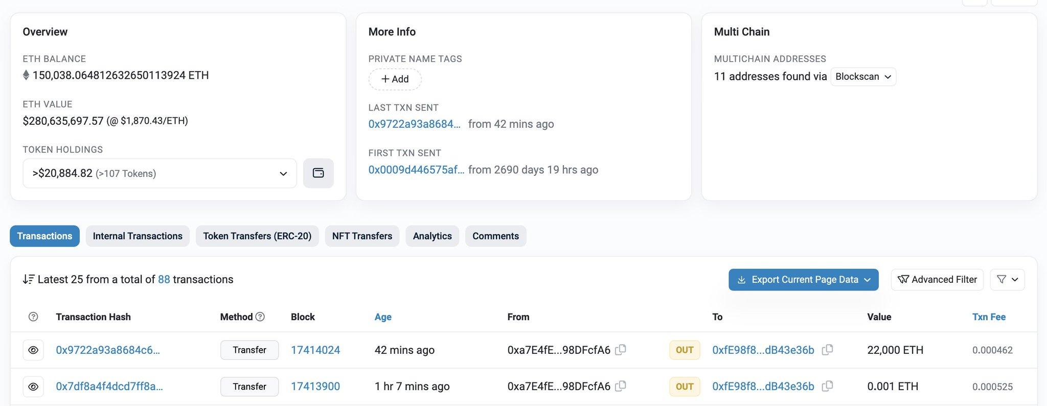 Ethereum co-founder Jeffrey Wilcke transferred 22,000 Ethereum to Kraken