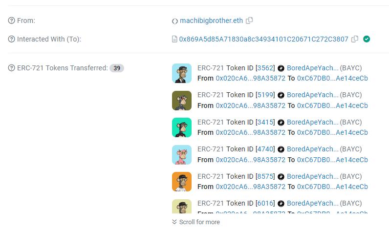 黄立成：已将持有的全部 BAYC、MAYC 转移至币安以示支持