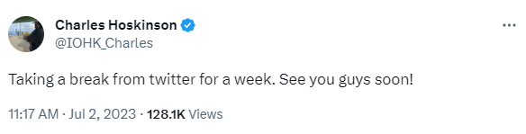 Cardano 創始人 Charles Hoskinson 宣布將暫離推特