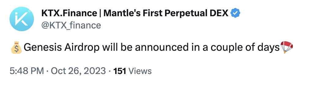 KTX.Finance 即将公布创世空投计划