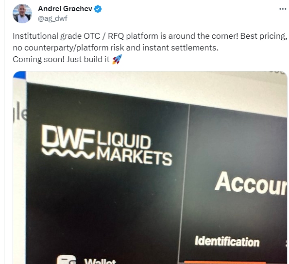 DWF Labsは、店頭取引プラットフォームDWF Liquid Marketsを発表しました。