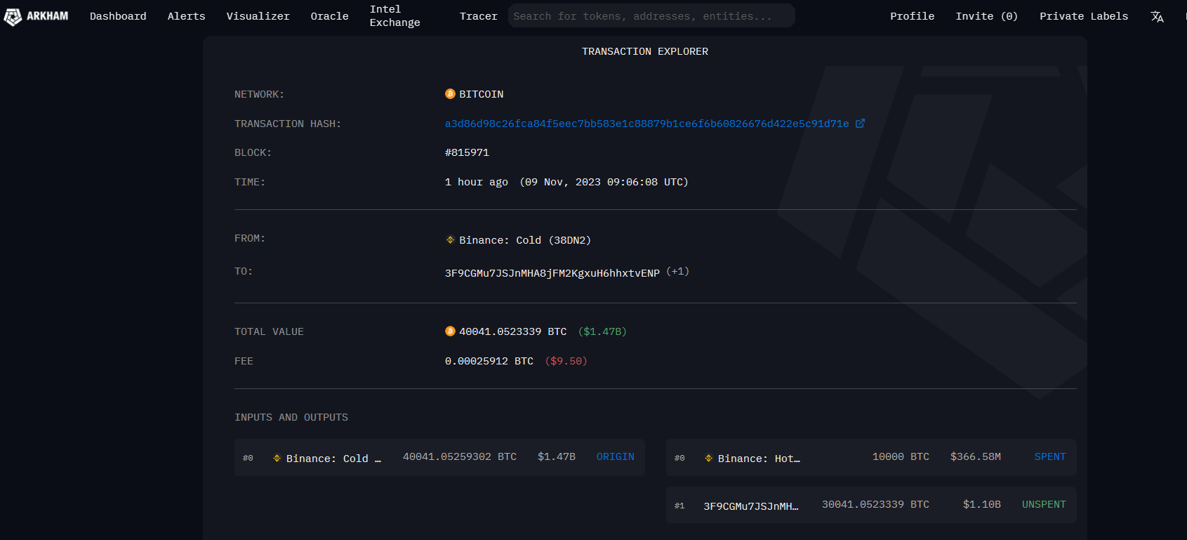 以前の1万枚のBTCの転送は、バイナンス内部ウォレットの整理によるものです。