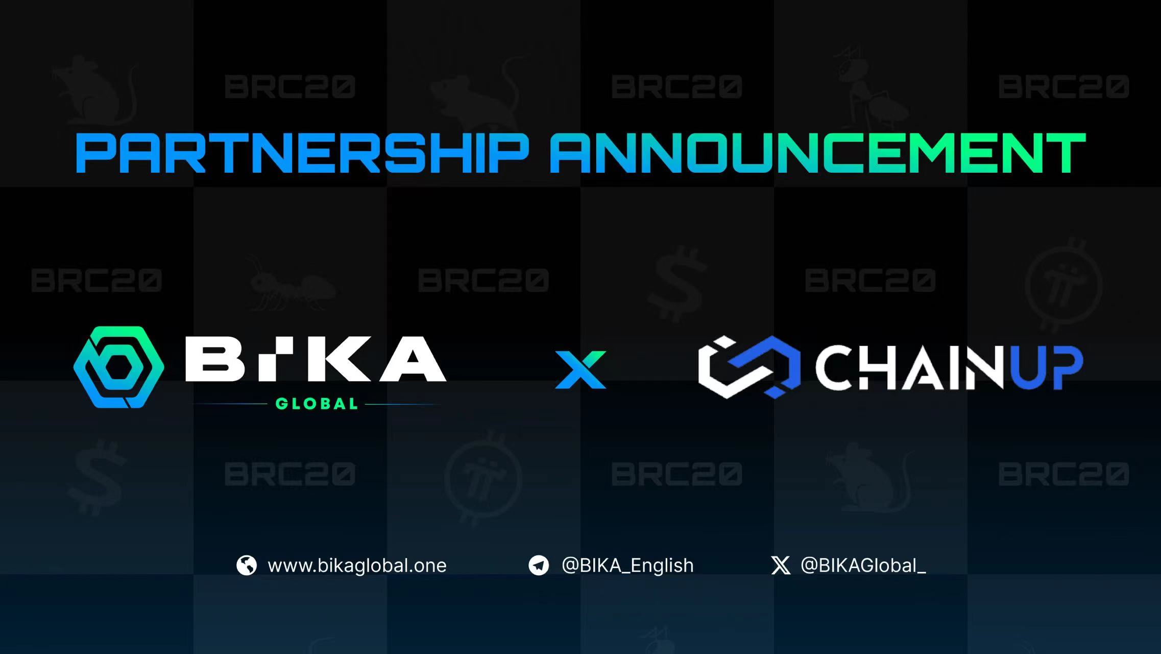 ChainUpはBIKA Globalと戦略的提携を結び、铭文エコシステムを共同構築し、現在BRC-20をサポートしています。