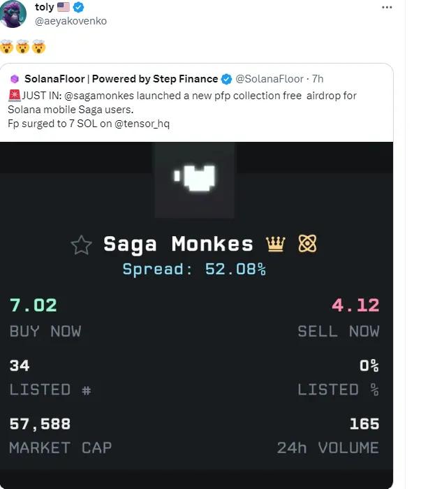 Saga Monkes 推出新 PFP 系列，將向 Solana Saga 手機用戶免費空投