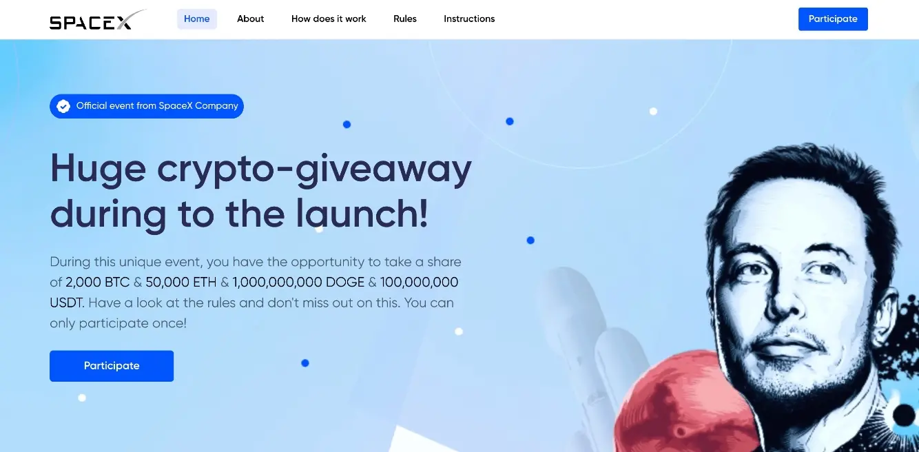 一帳號冒充 SpaceX YouTube 直播，以雙倍返現形式騙取用戶加密資產