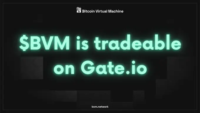 Bitcoin Virtual Machine 代币 BVM 已上线 Gate.io 交易所