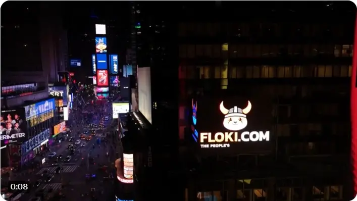 Floki 宣布現已上線紐約時代廣場 LED 屏幕