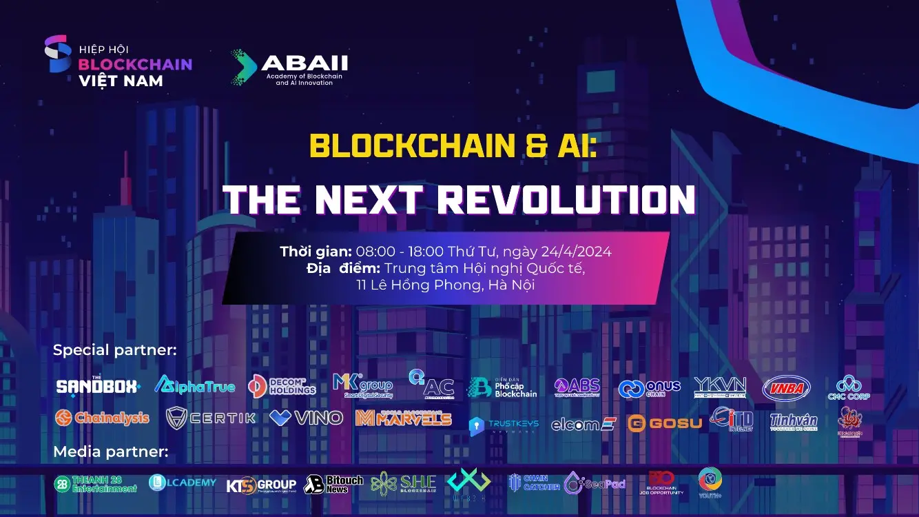 VBA 与 ABAII 将于 4 月 24 日在河内联合举办“区块链与人工智能：未来革命”论坛