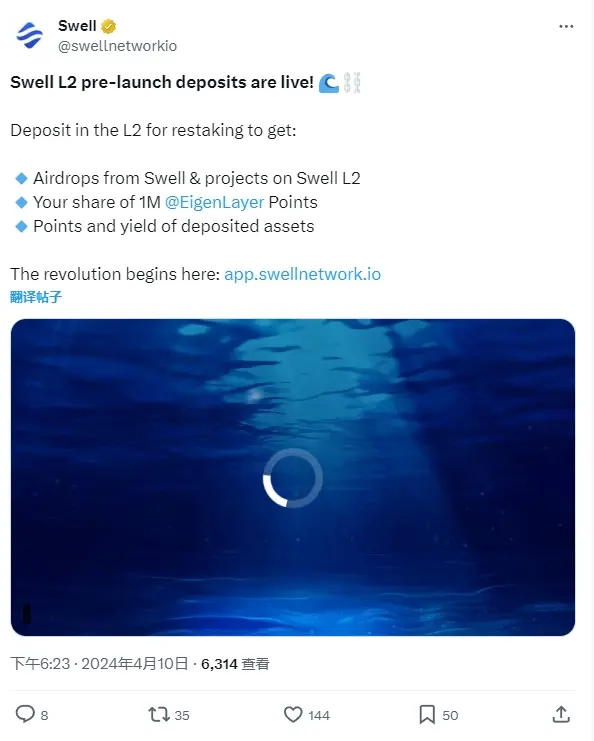 Swell Network 已开放其 Layer2 网络的预发布存款窗口