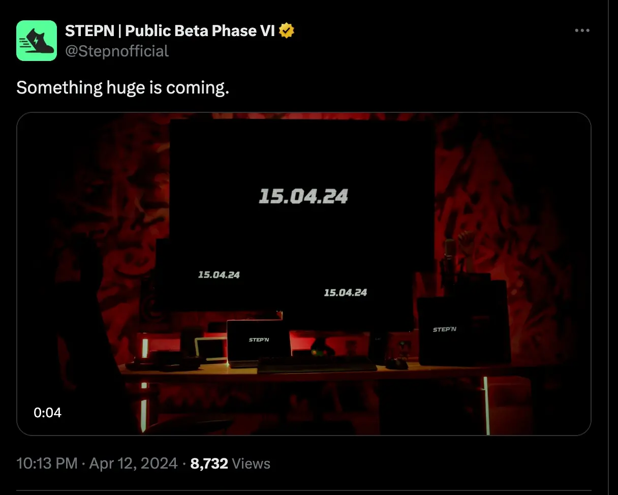STEPNは4月15日に重要なお知らせを発表します。