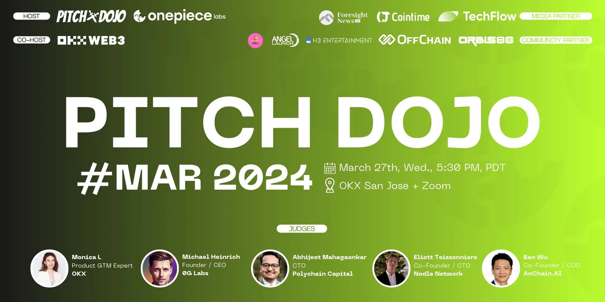 OnePiece Labs PITCH DOJO 2024MAR 回顧：WEB3創新亮相