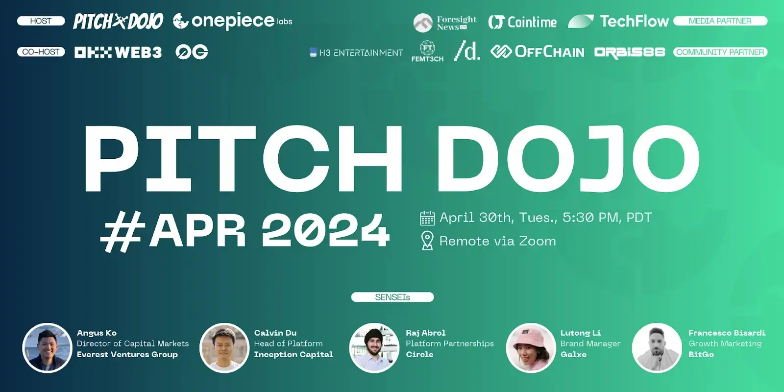 OnePiece Labs PITCH DOJO 2024APR 回顧：進入全球線上參與的新階段