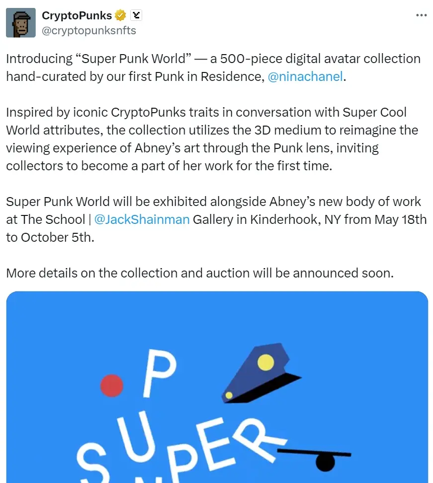 CryptoPunks가 Super Punk World 시리즈를 출시하며, 경매 세부 사항이 곧 발표됩니다