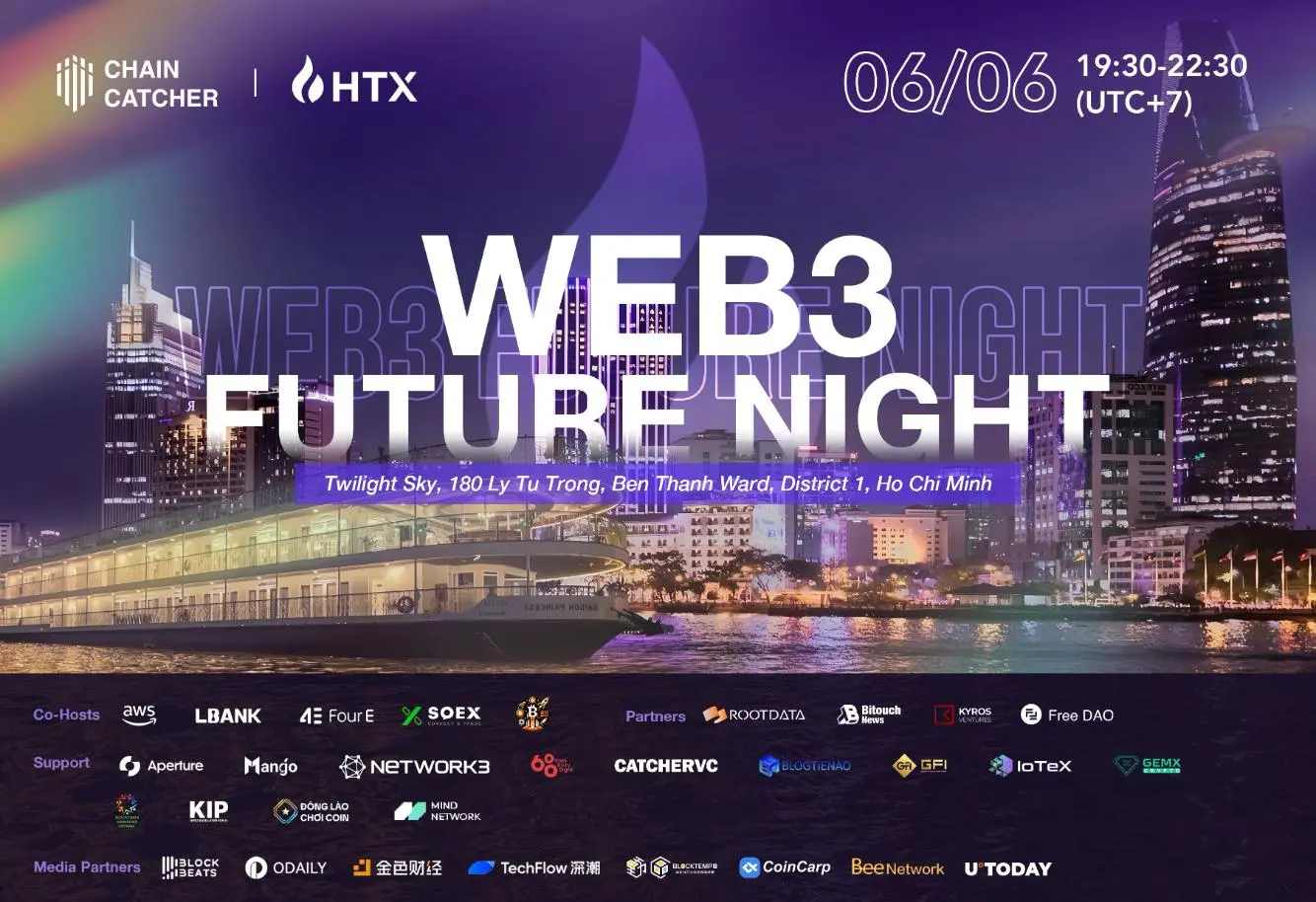 ChainCatcher 将携手火币 HTX 于 6 月 6 日在胡志明市开展“ Web3 未来之夜”活动