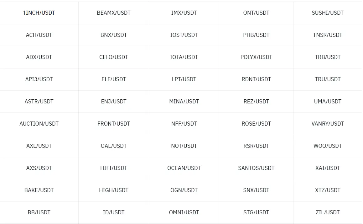 Binance will add 50 spot copy trading pairs including 1INCH/USDT and BEAMX/USDT
