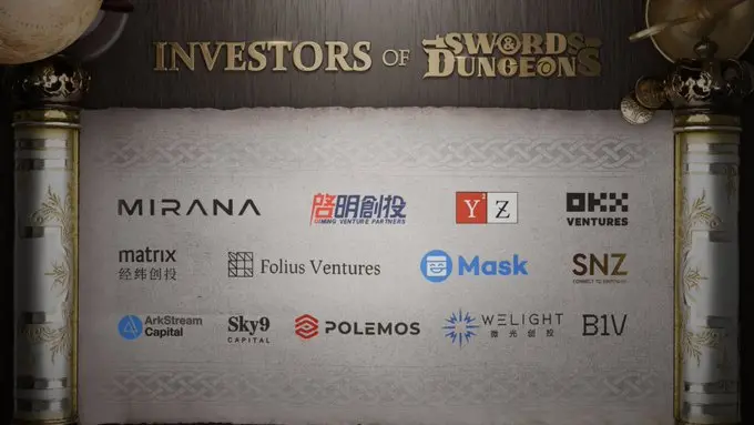 체인 게임 Swords & Dungeons가 500만 달러 자금을 조달했으며, Mirana Ventures 등이 투자에 참여했습니다