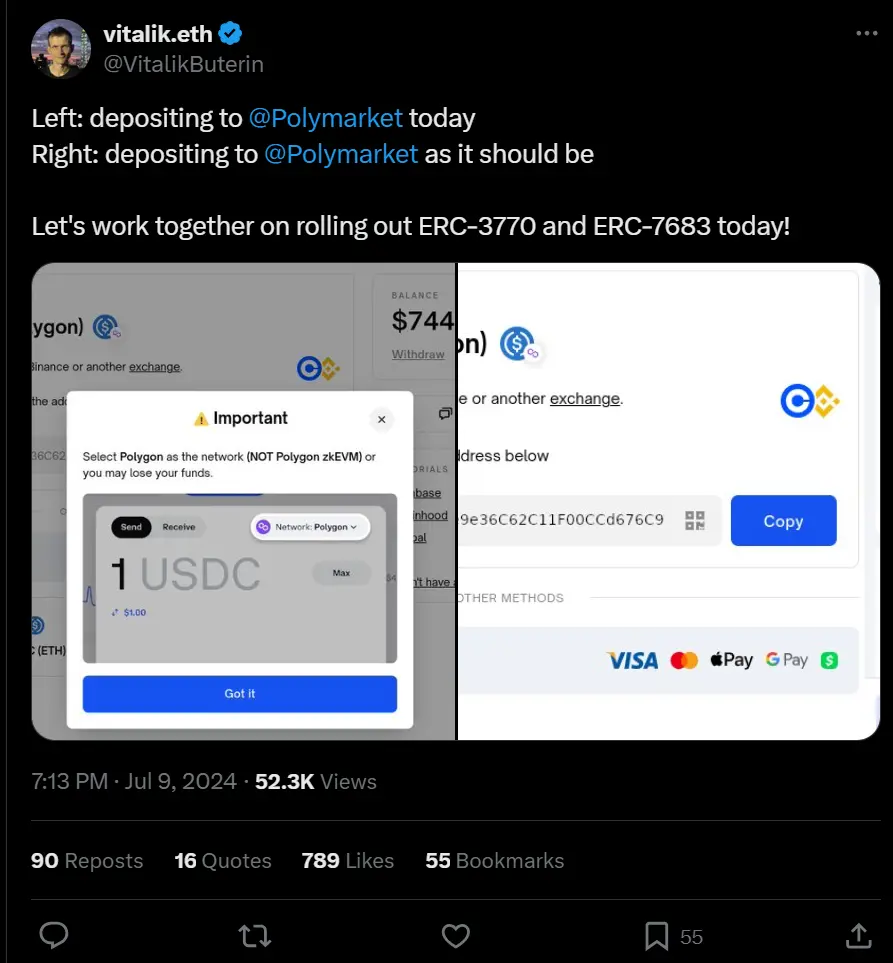 Vitalik urges industry participants to start launching ERC-3770 and ERC-7683