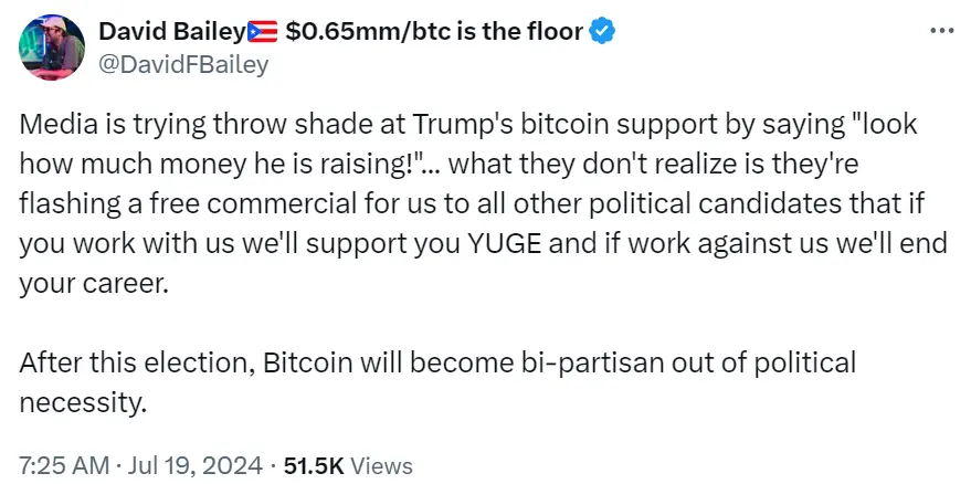 Bitcoin Magazine CEO：比特幣將出於政治需要而受到美國兩黨的共同支持